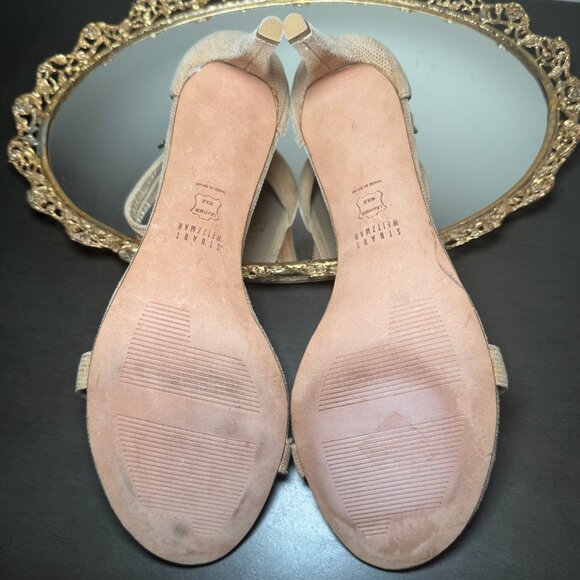 Stuart Weitzman Nunaked Heel Nappa Leather Ankle Strap Sandal wedding career 10 - Picture 8 of 10